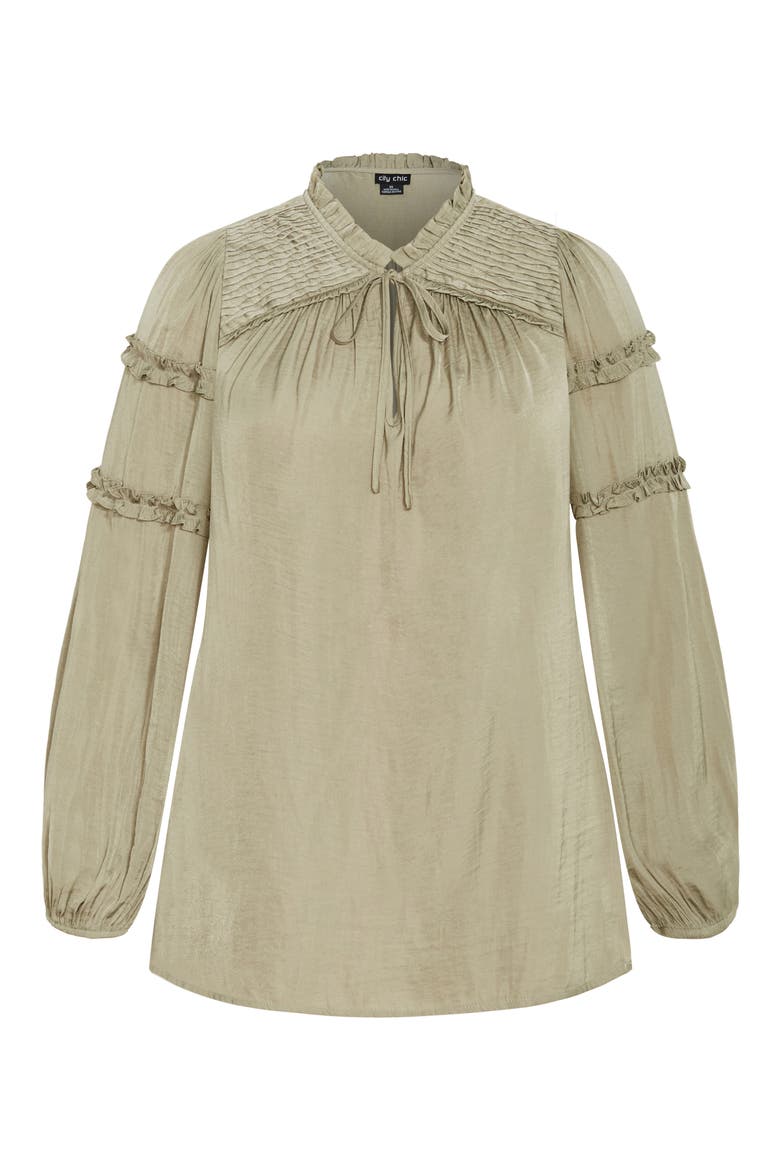 Drama Queen Ruffle Top, Alternate, color, SAGE
