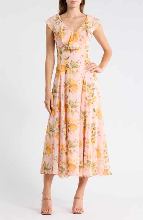 WAYF Godet Midi Dress