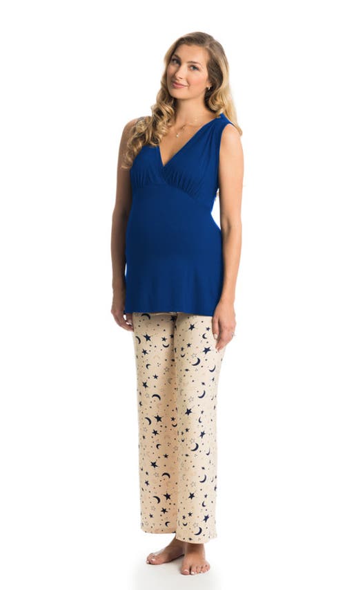Everly Grey Analise During & After 5-piece Maternity/nursing Sleep Set For Mom & Baby In Neutral