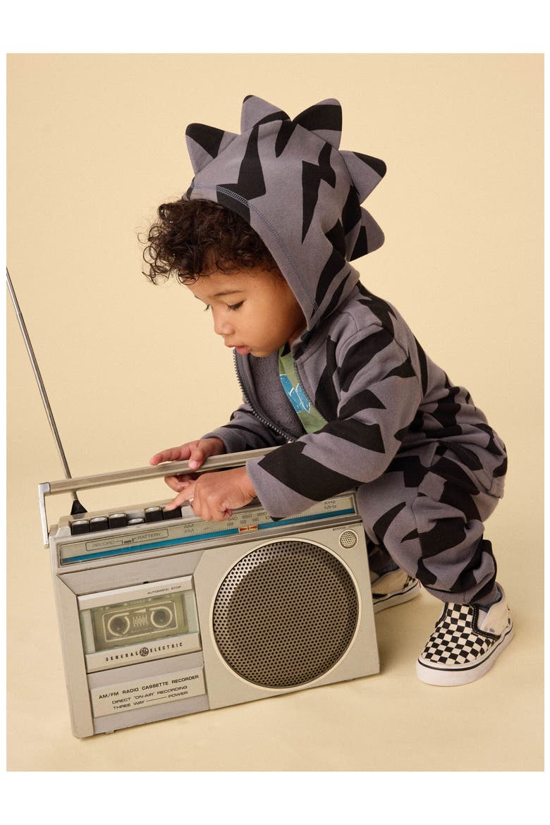 Spike Out Baby Hoodie, Alternate, color, Lightning Stripes