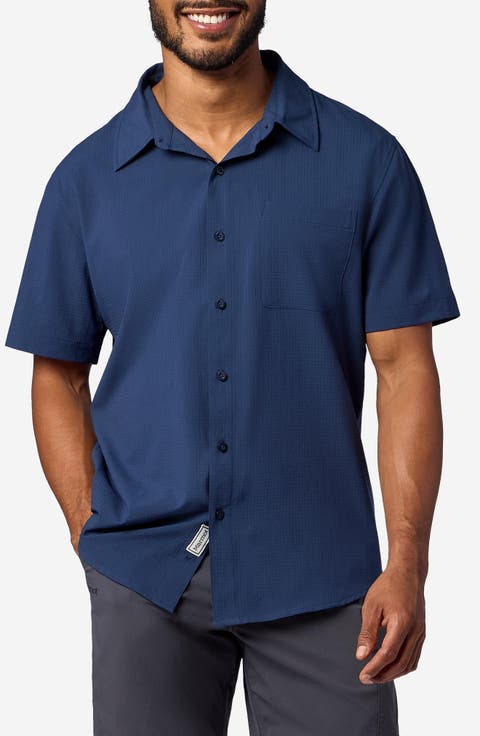 AirExchange SolarShield UPF Short Sleeve Button-Up Shirt