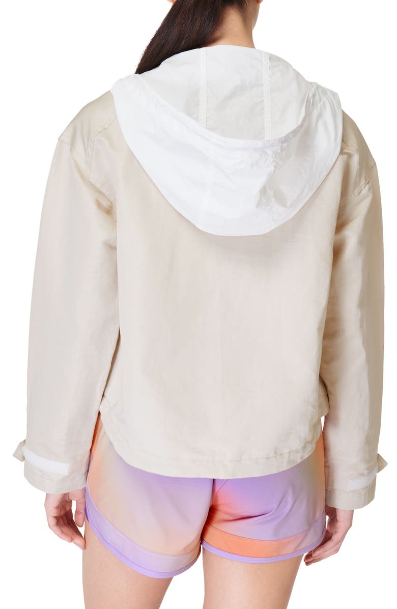 Sweaty Betty Nomad Colorblock Hooded Pullover Jacket, Alternate, color, Pebble Bei