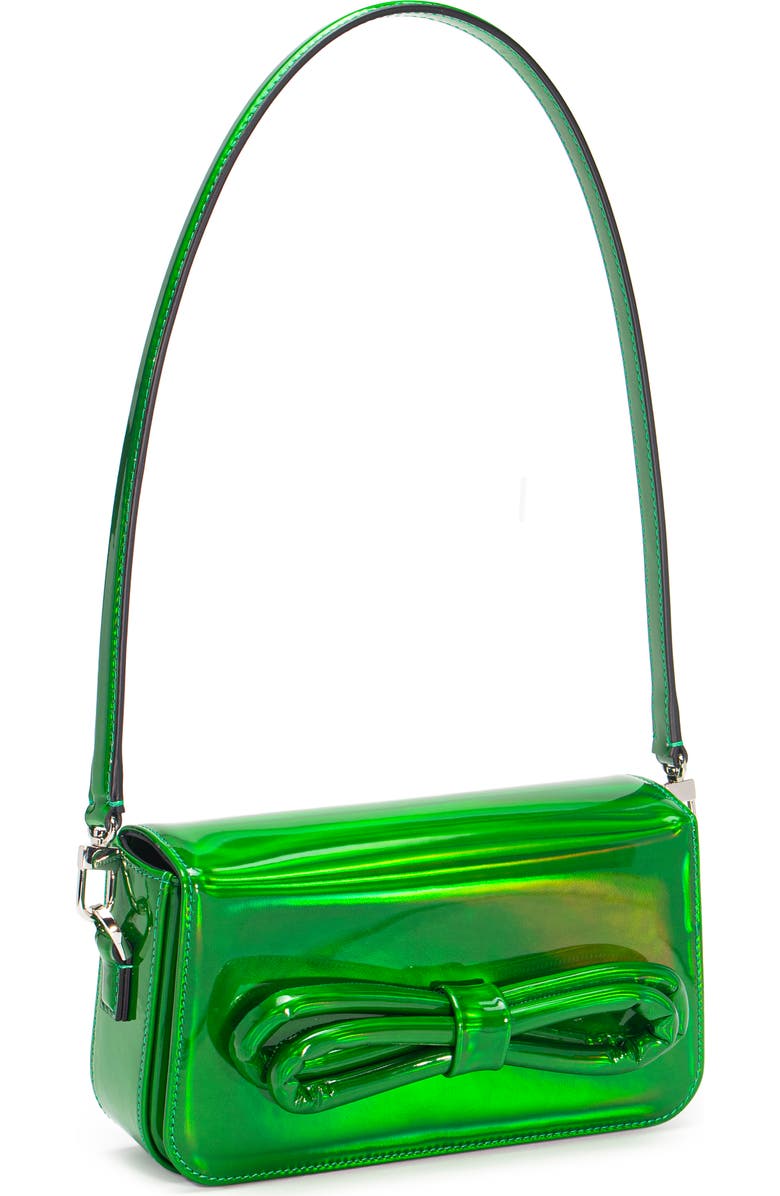 Mach & Mach Puffer Bow Iridescent Leather Shoulder Bag, Alternate, color,