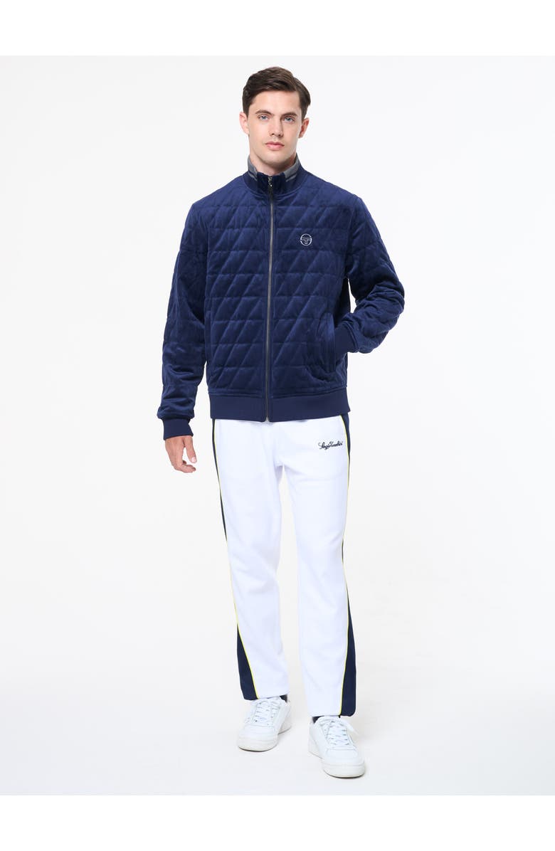 Sergio Tacchini Redi Quilted Velour Bomber Jacket, Alternate, color, Maritime Blue