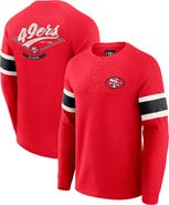 Darius Rucker Collection by Fanatics Men's Darius Rucker Collection by Fanatics Scarlet San Francisco 49ers Waffle-Knit Raglan Long Sleeve Henley T-Shirt