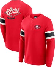 Darius Rucker Collection by Fanatics Men's Darius Rucker Collection by Fanatics Scarlet San Francisco 49ers Waffle-Knit Raglan Long Sleeve Henley T-Shirt
