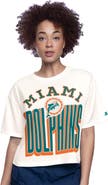 STARTER White Miami Dolphins Throwback Play the Ball Boxy Cropped T-Shirt
