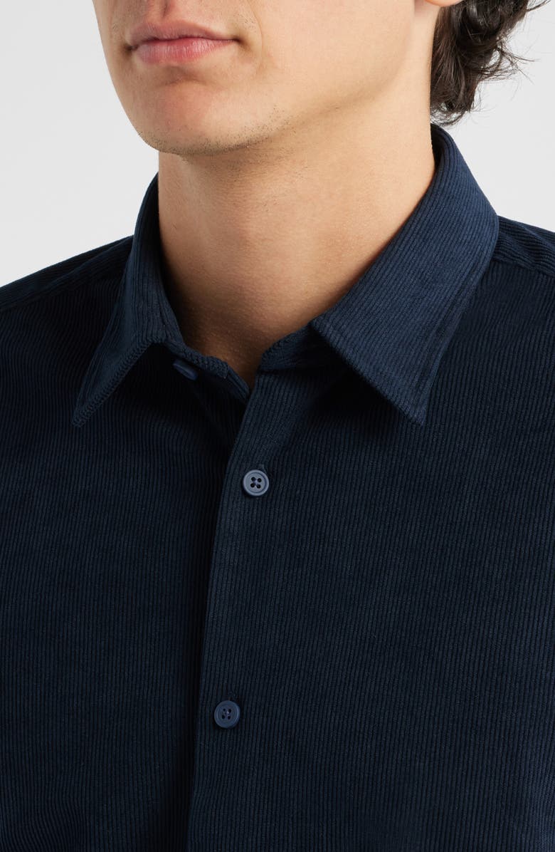 BOSS Roan Kent Corduroy Button-Up Shirt, Alternate, color, Dark Blue