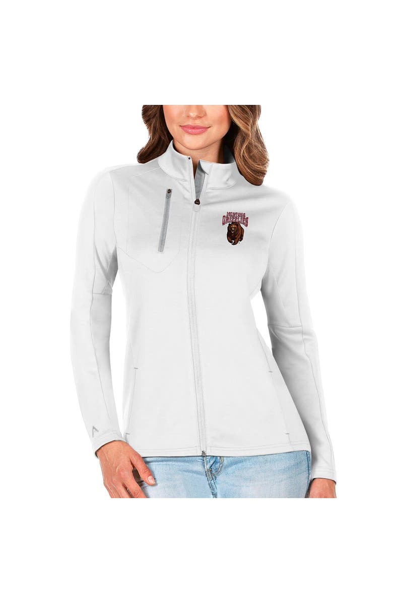 ANTIGUA Women's Antigua White/Silver Montana Grizzlies Generation Full-Zip Jacket, Main, color, White