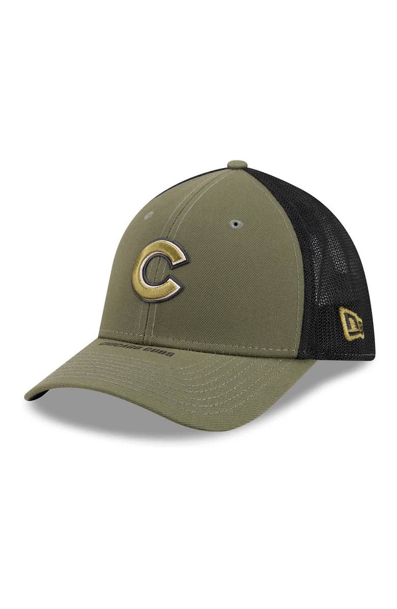 New Era Men's New Era Olive Chicago Cubs 2026 Armed Forces Day 39THIRTY M-Crown Flex Hat, Alternate, color, Olive