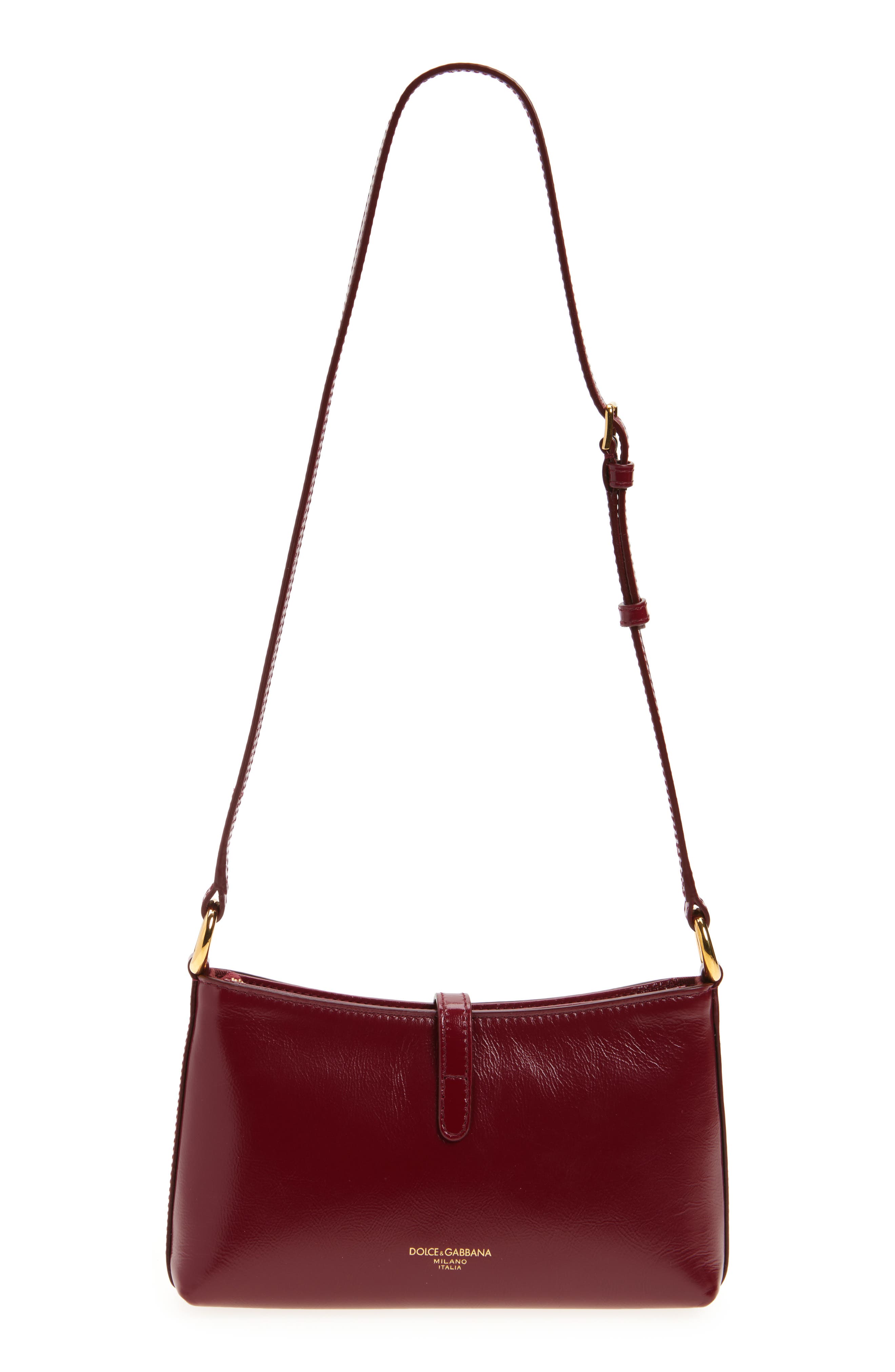 Sicilian Street Lock Leather Shoulder Bag, Alternate, color, 83028 TONO ROSSO SCURO