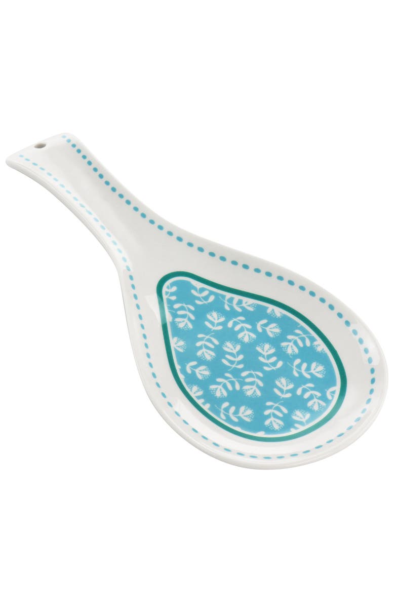 Gibson Home Village Vines Fine Ceramic Spoon Rest, Alternate, color, Blue