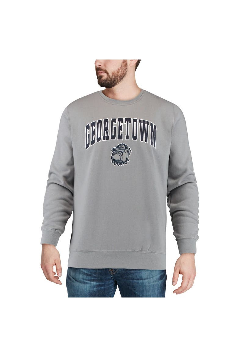 Men's Colosseum Gray Georgetown Hoyas Arch & Logo Crew Neck Sweatshirt, Alternate, color, Gray