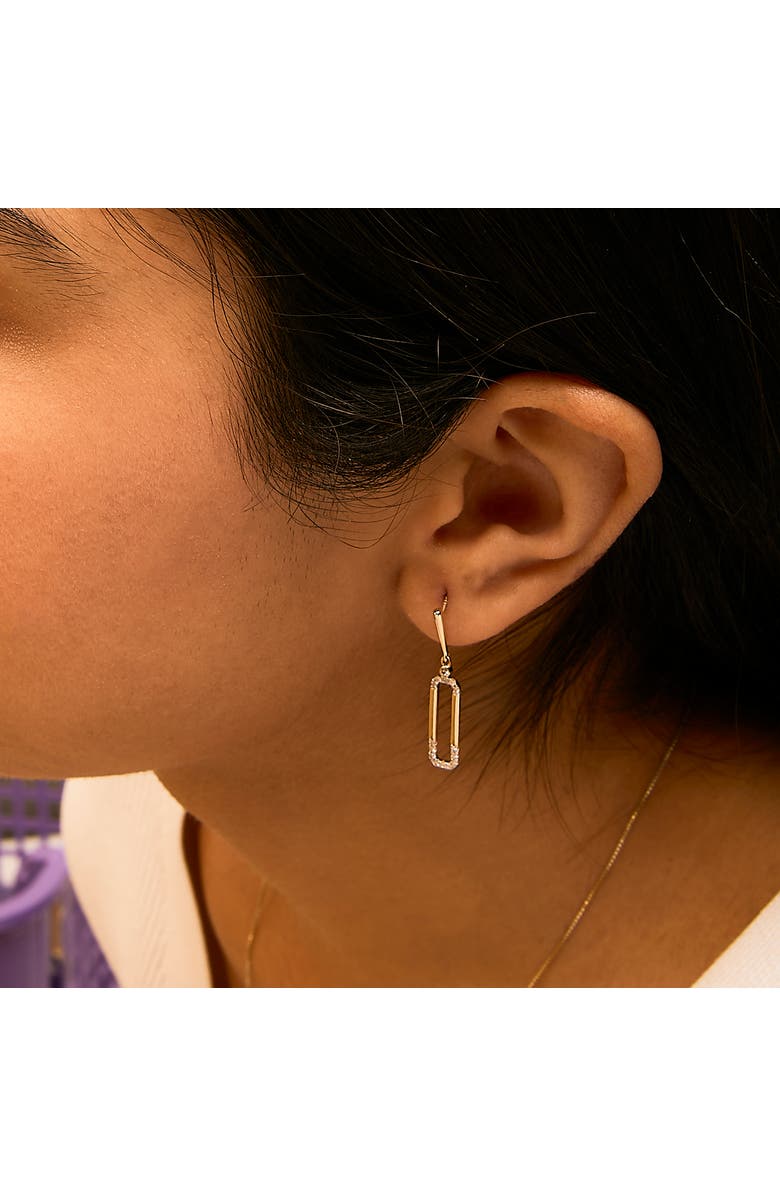 Haus of Brilliance 14K Yellow Gold 1/5 Cttw Diamond Paper Clip Dangle Earrings, Alternate, color, Yellow Gold