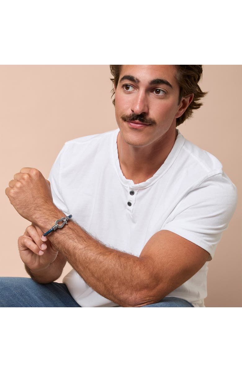 Lucky Brand Horseshoe Navy Cord Bracelet, Alternate, color, Navy Blue