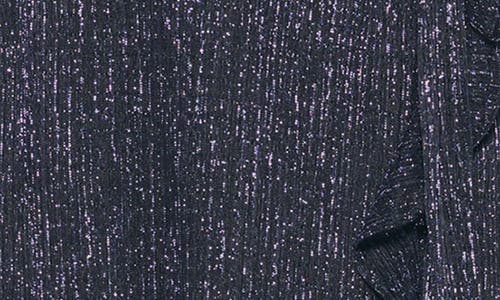 Kensie Long Sleeve Shimmer Knit Midi Dress In Black