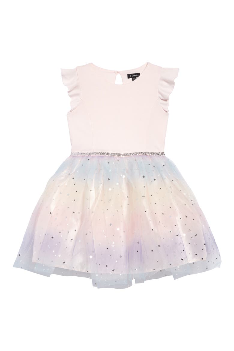 Ponte Tutu Dress, Main, color, BLUSHMULTI