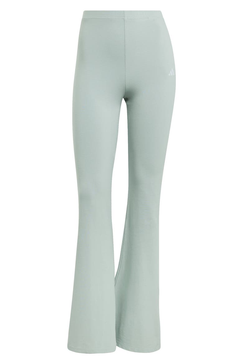 Essentials Small Logo Flared Leggings, Alternate, color, WONDER SAGE/ WHITE/