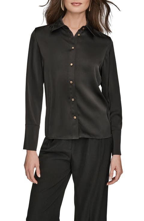 Satin Button-Up Shirt