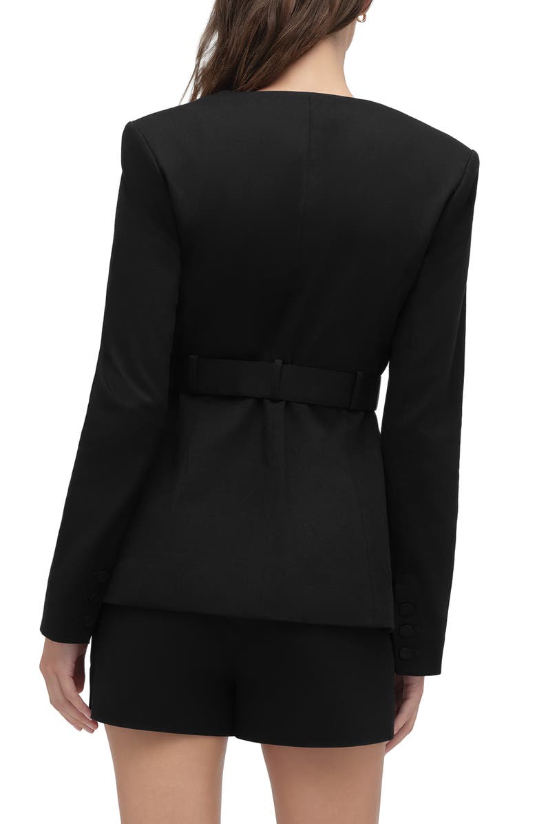 Favorite Daughter The Christy Belted Stretch Cotton Blend Twill Jacket, Alternate, color, Black