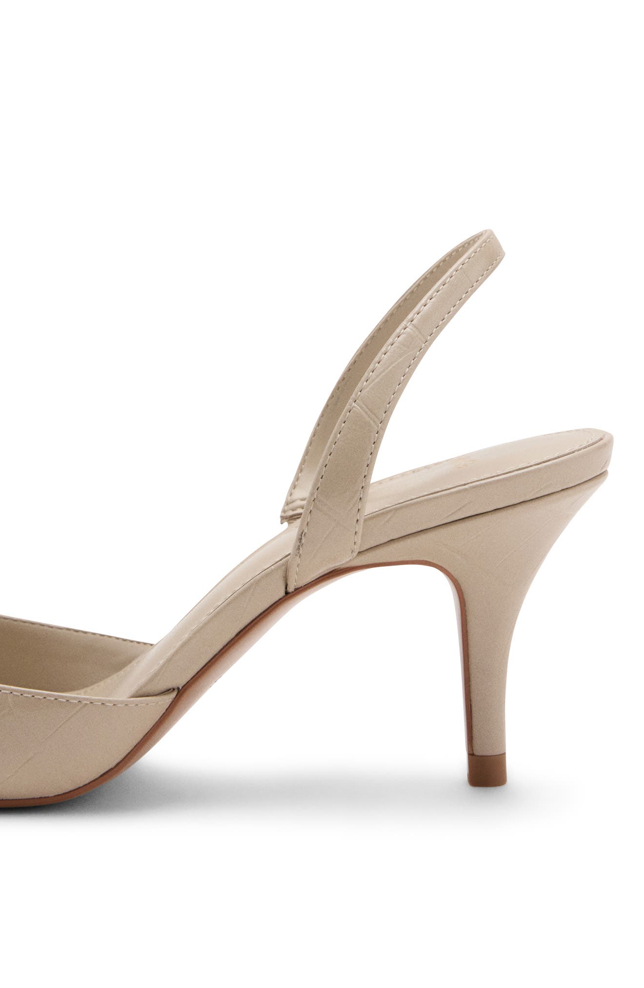 Croc Embossed Slingback Pump, Alternate, color, ECRU