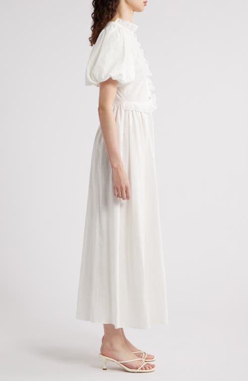 Sister Jane Embrace Ruffle Puff Sleeve Maxi Dress In White