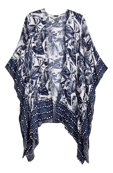 Tropical Woodblock Short Duster