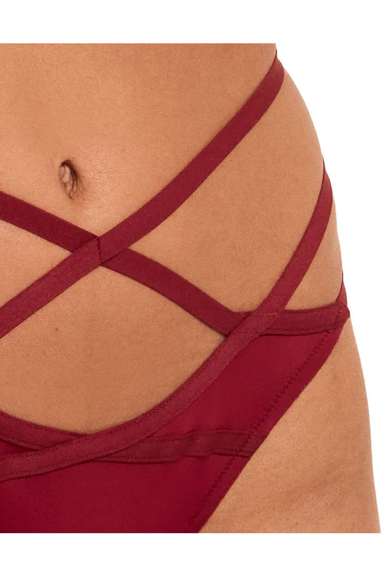 Arla Thong Panties, Alternate, color, Dark red