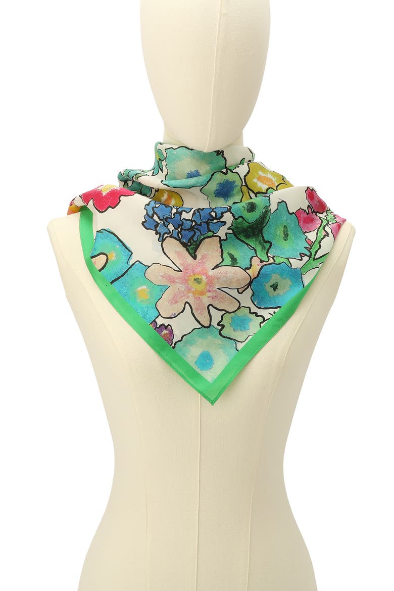 Floral Silk Scarf, Alternate, color, RAINBOW FLORAL