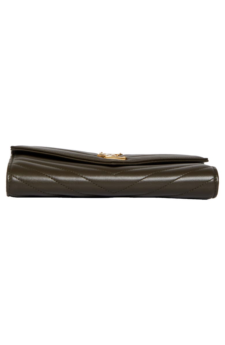 Saint Laurent Cassandre Envelope Flat Leather Wallet, Alternate, color,