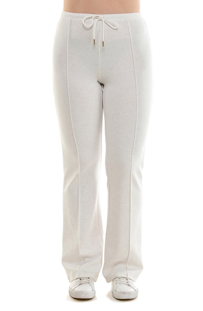Nanette Lepore Play Front Seam Scuba Knit Flare Pants, Main, color, Oatmeal Heather