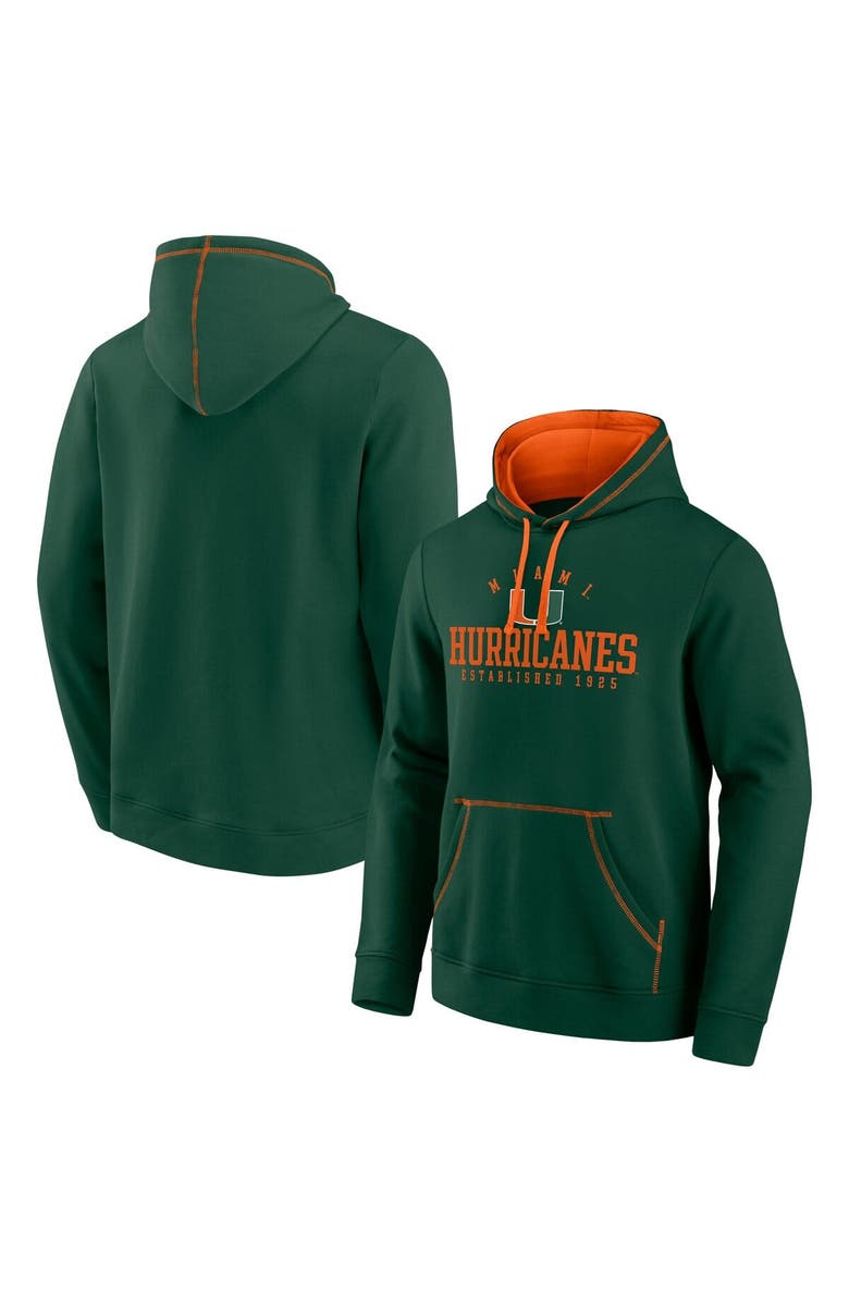 FANATICS Men's Fanatics Green Miami Hurricanes Toppler Fleece Pullover Hoodie, Alternate, color, Green