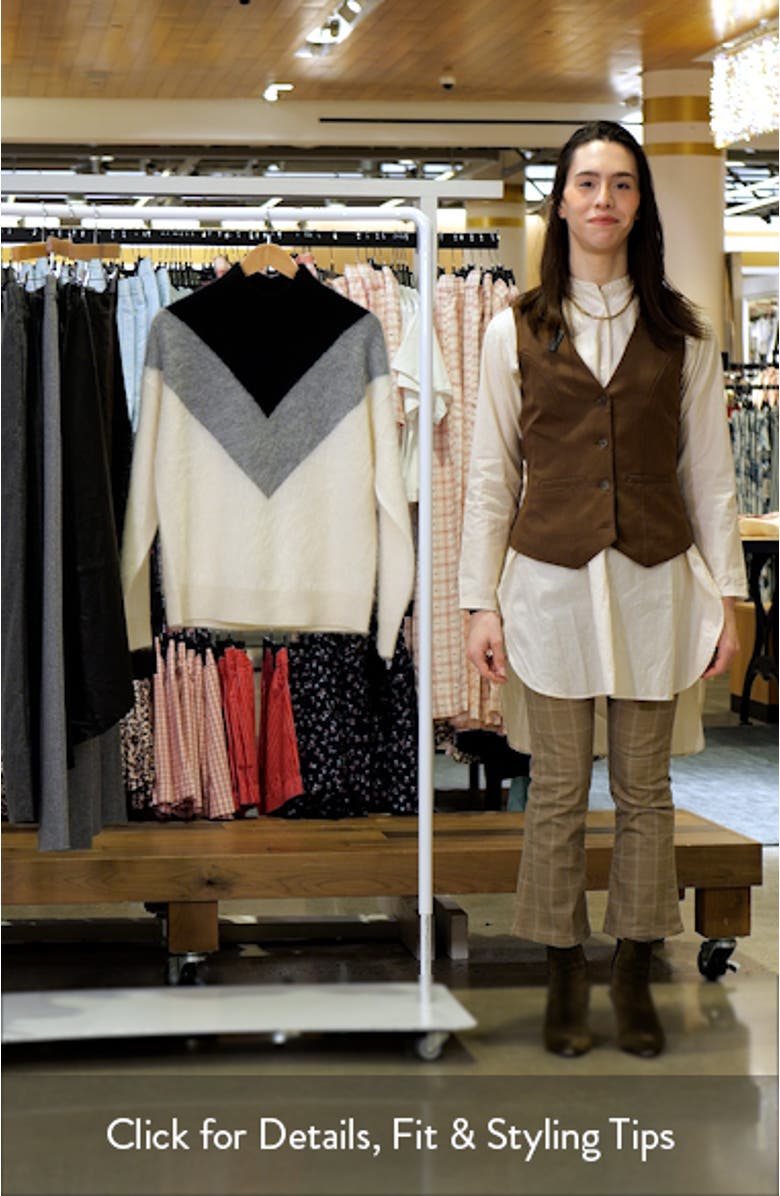 Chevron Yoke Brushed Cashmere Sweater, sales video thumbnail