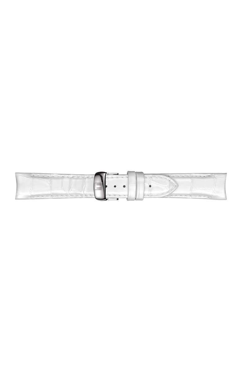 Tissot Women's Couturier Mother of Pearl & Diamond Croc Embossed Leather Strap Watch, 32mm - 0.07 ctw, Alternate, color, 