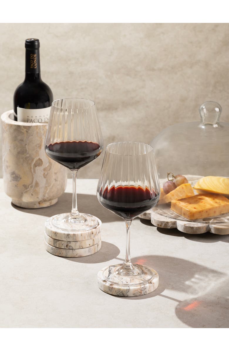 GAURI KOHLI Tasmania Brown Onyx Coasters, Set of 4, Alternate, color, Beige