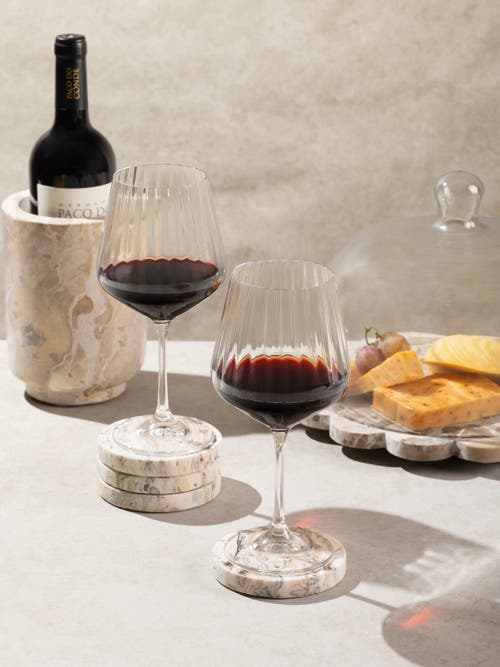 Gauri Kohli Tasmania Brown Onyx Coasters, Set Of 4 In Sand