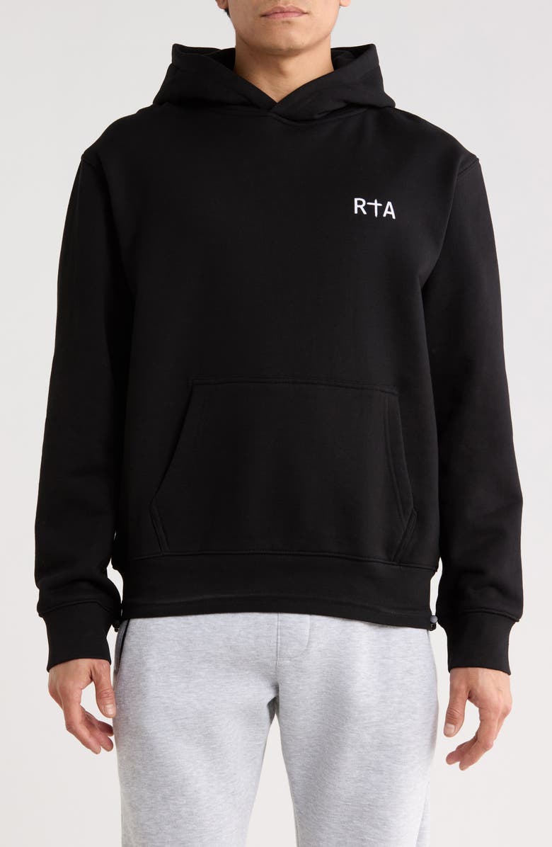 RtA Jordan Black Stamp Logo Hoodie, Main, color, Black Stamp Logo