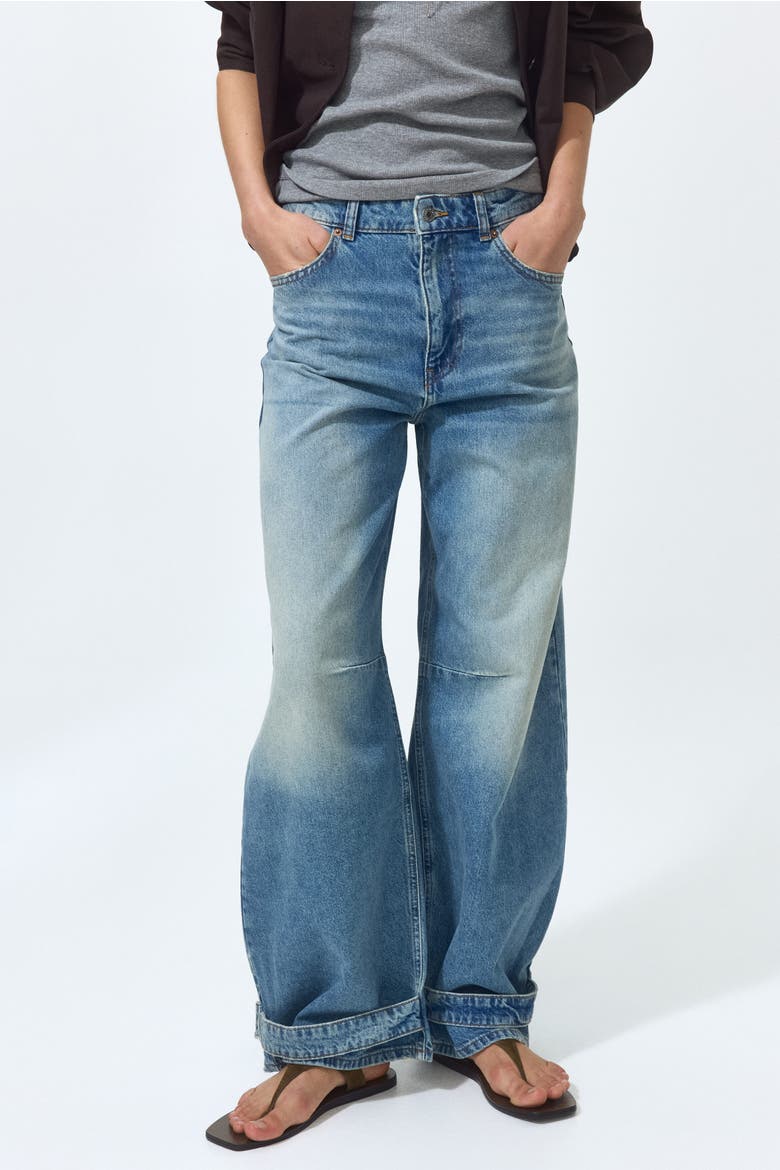 Barrel High Waist Jeans, Alternate, color, Denim blue