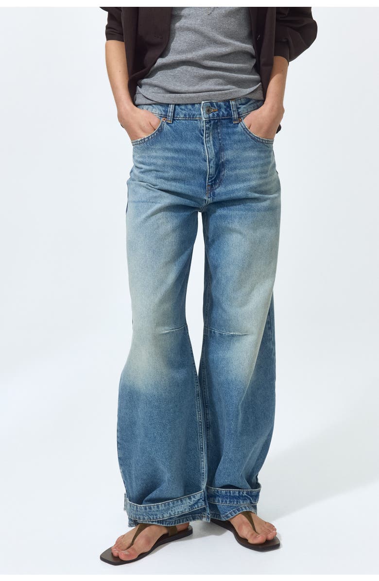 H&M Barrel High Waist Jeans, Alternate, color, Denim Blue