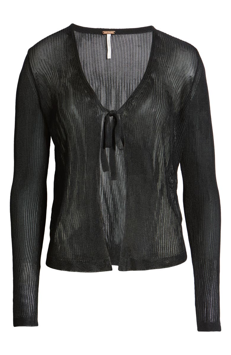 Free People Marlena Ribbed Tie Front Cardigan Top, Alternate, color,