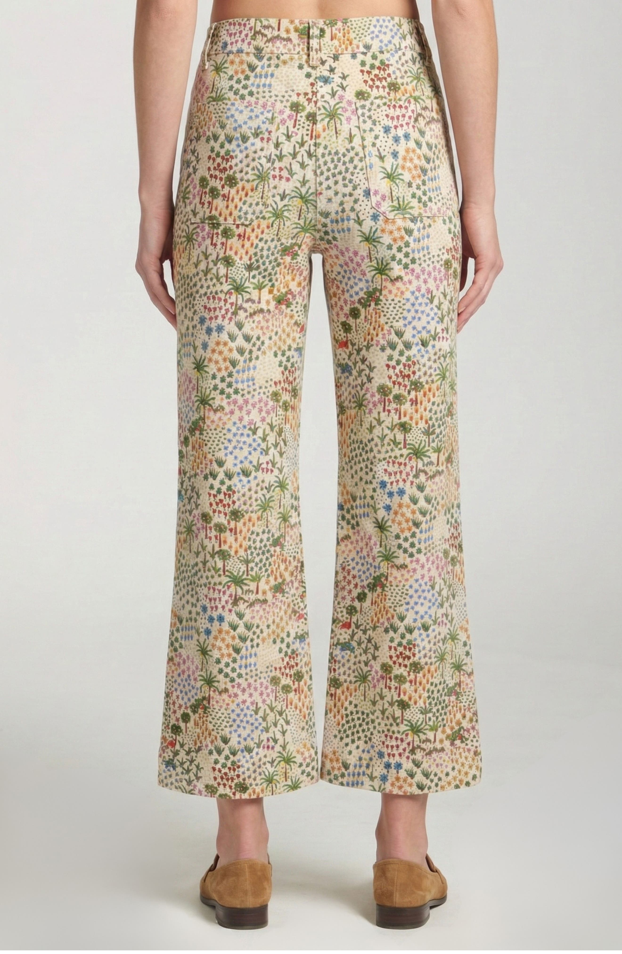 Print Wide Leg Ankle Jeans - image 4