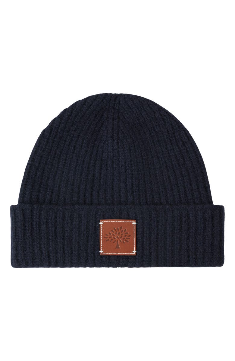 Mulberry Solid Textured Rib Lambswool Beanie, Main, color, 