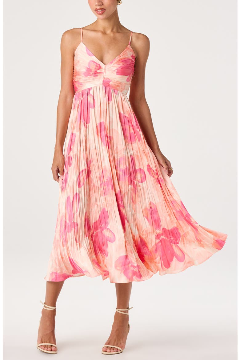 Maeve Midi Dress, Alternate, color, CORAL ABSTRACT FLORAL