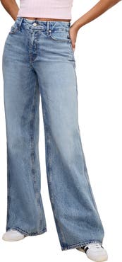 Good American Good Skate High Waist Wide Leg Jeans