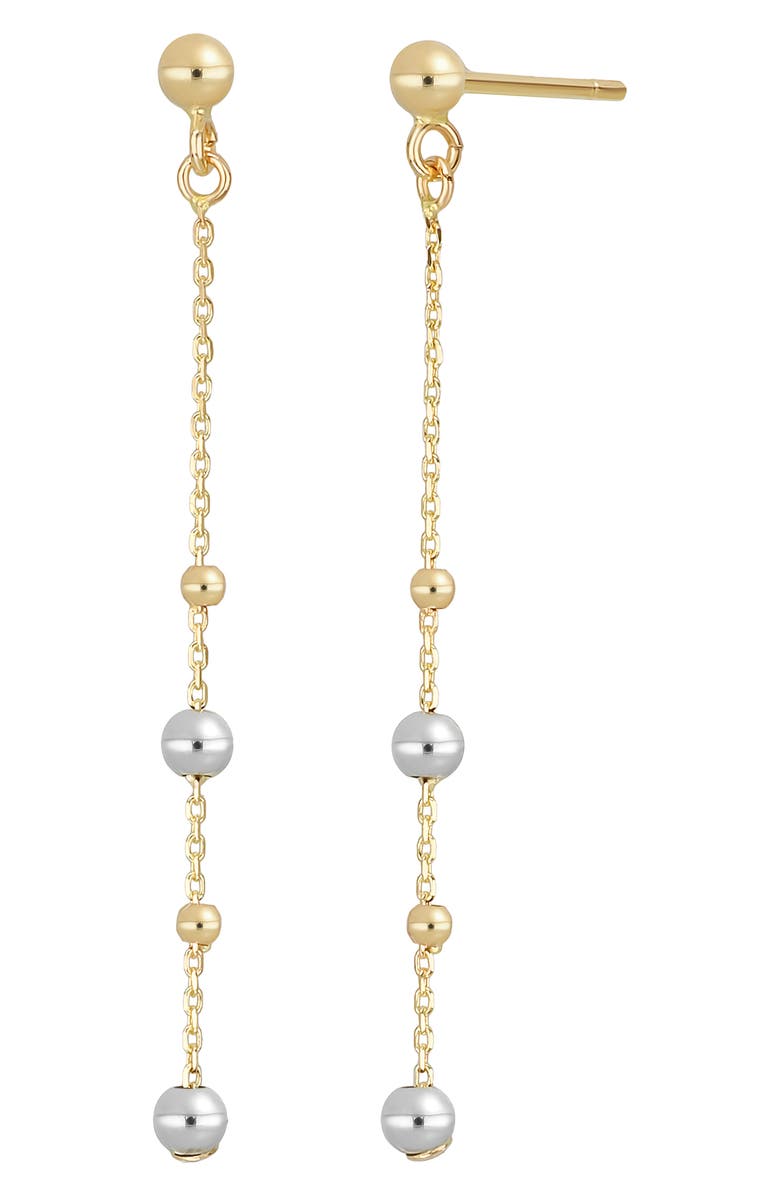 Bony Levy 14k Gold Bead Station Drop Earrings, Main, color, 14K White Yellow Gold