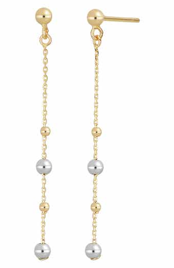 Bony Levy 14k Gold Bead Station Drop Earrings