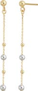 Bony Levy 14k Gold Bead Station Drop Earrings