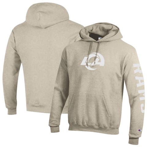 Men's Champion Oatmeal Los Angeles Rams Powerblend Hoodie