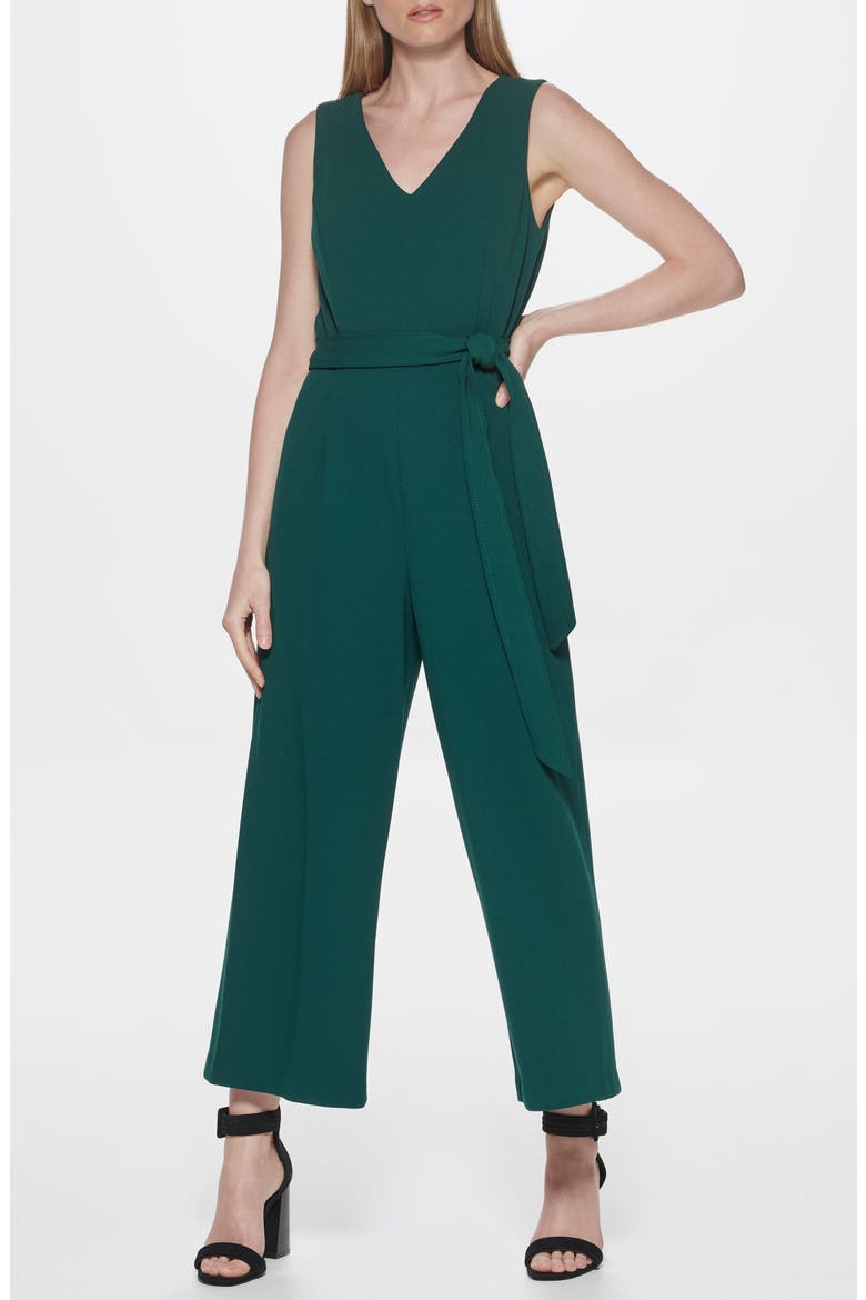 V-Neck Jumpsuit, Main, color, MALACHITE
