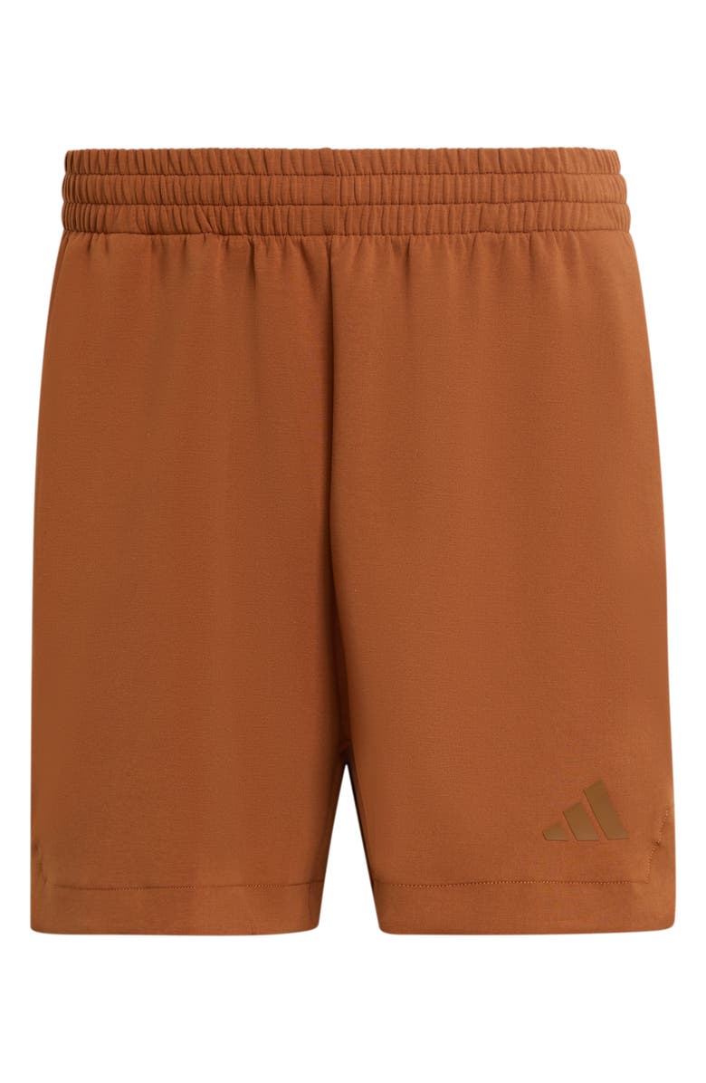 adidas Soft Lux Drawstring Shorts, Alternate, color, Dusky Bronze